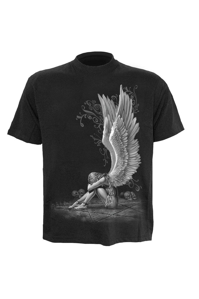 Enslaved Angel - T-Shirt Black-Spiral-Dark Fashion Clothing