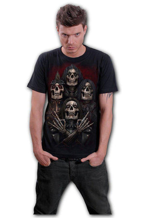 Faces Of Goth - T-Shirt Black-Spiral-Dark Fashion Clothing