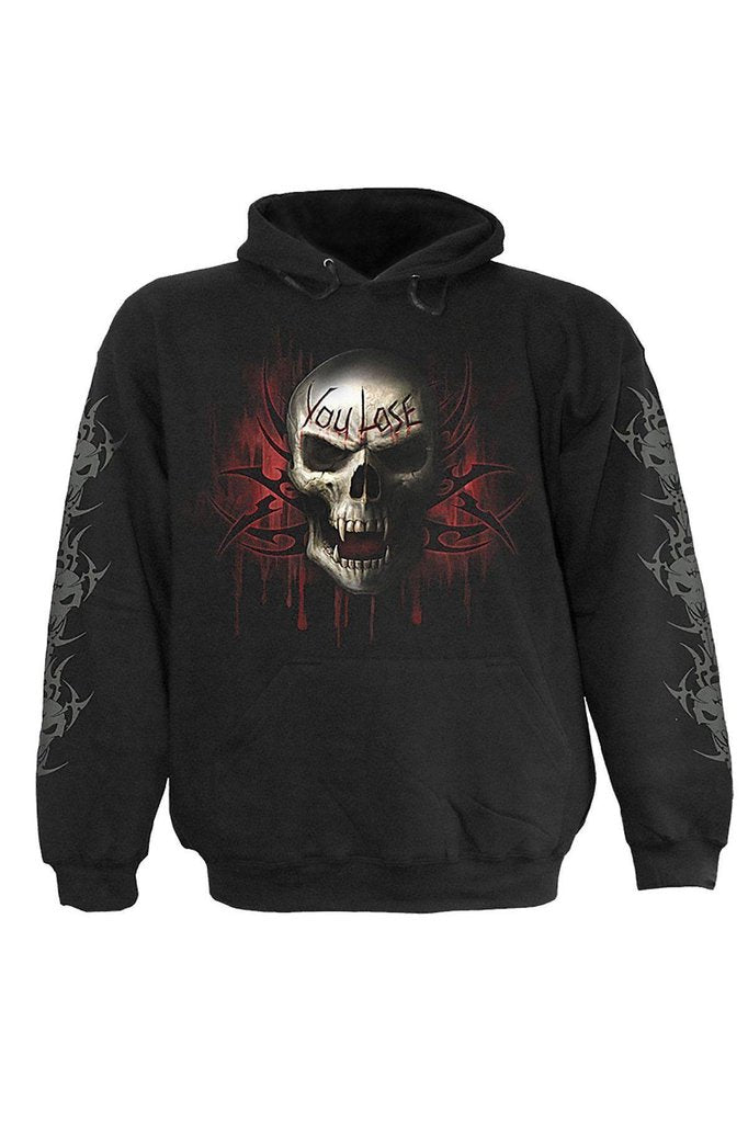 Game Over - Hoody Black-Spiral-Dark Fashion Clothing