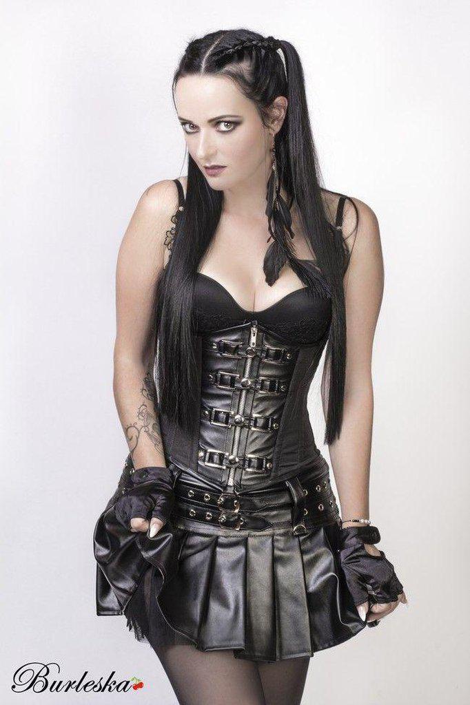 Real leather steampunk/gothi style underbust corset vest with