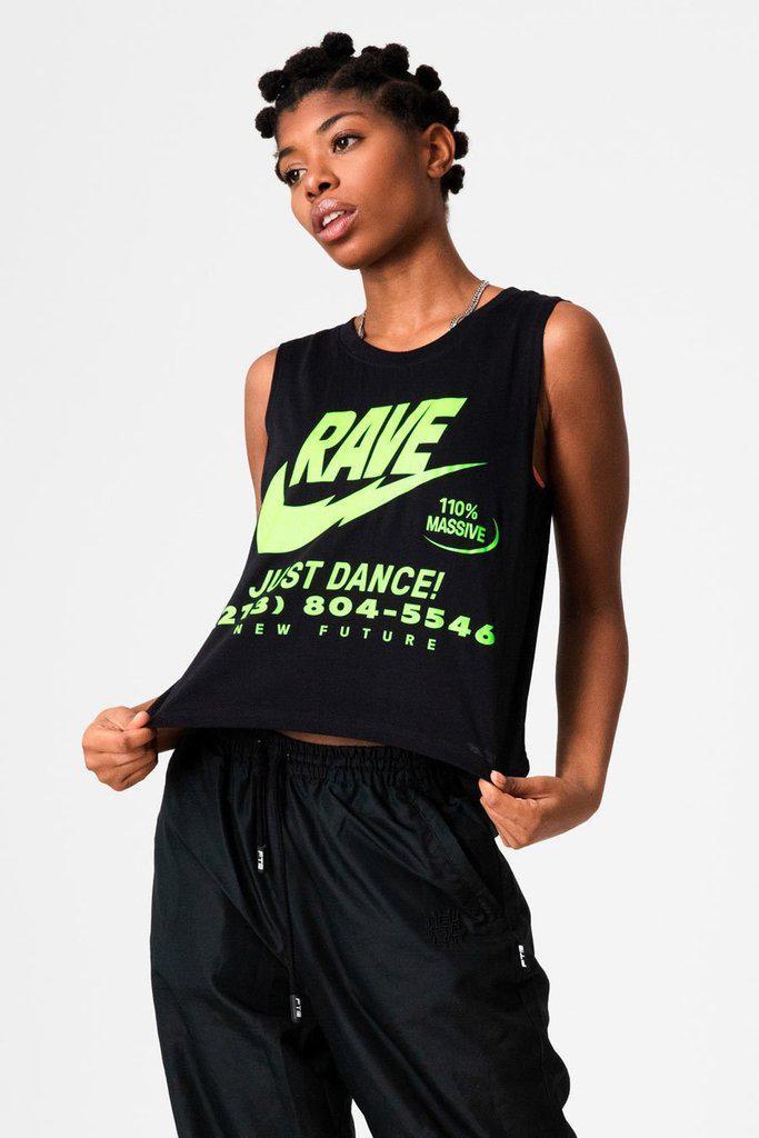 Black rave store crop top