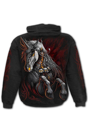 Infernal Unicorn - Hoody Black-Spiral-Dark Fashion Clothing