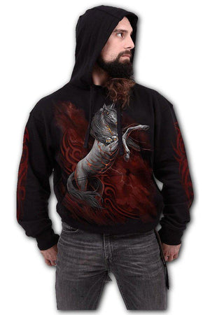 Infernal Unicorn - Hoody Black-Spiral-Dark Fashion Clothing