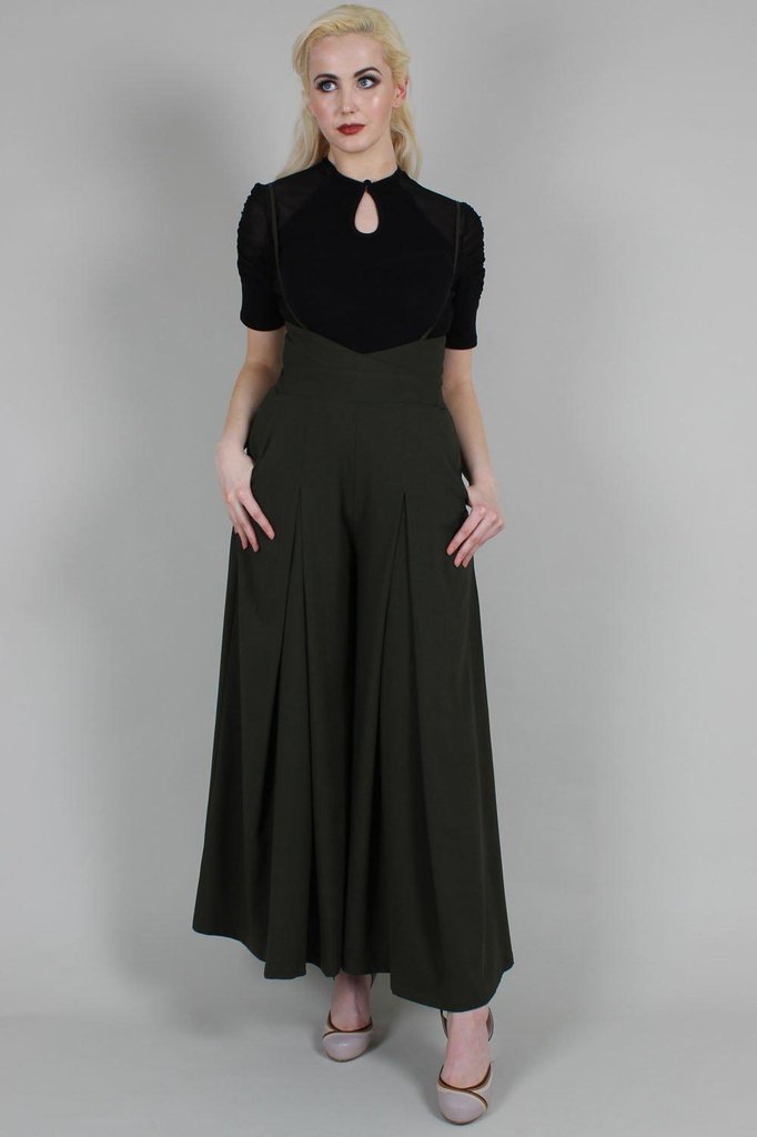 Beth - High Waisted Trouser - Olive – This is Unfolded