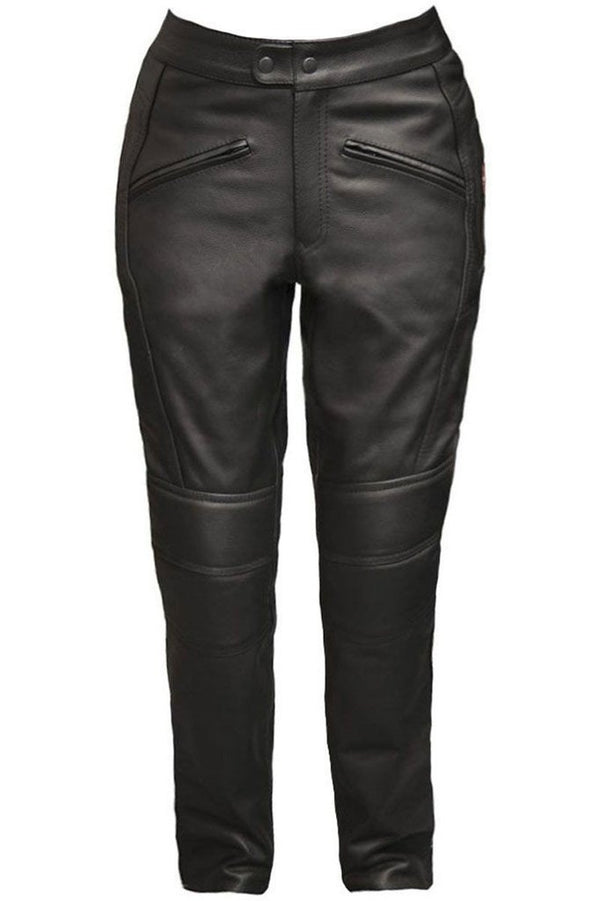 Skintan Leather Ladies Monza Biker Trousers - CE Armoured - Dark ...