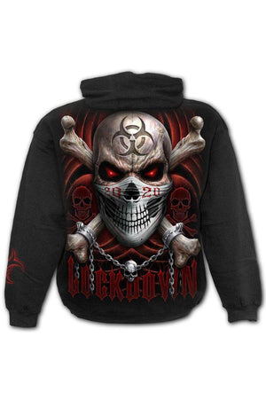 Lockdown - Hoody Black-Spiral-Dark Fashion Clothing