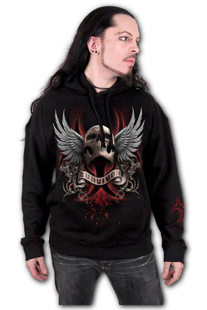 Lockdown - Hoody Black-Spiral-Dark Fashion Clothing