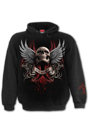 Lockdown - Hoody Black-Spiral-Dark Fashion Clothing