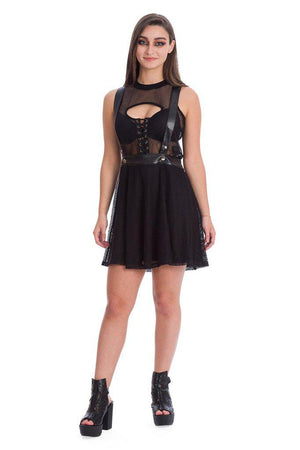 Nightmare Net Tie Top-Banned-Dark Fashion Clothing