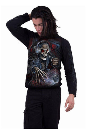 PC Gamer - Longsleeve T-Shirt Black-Spiral-Dark Fashion Clothing