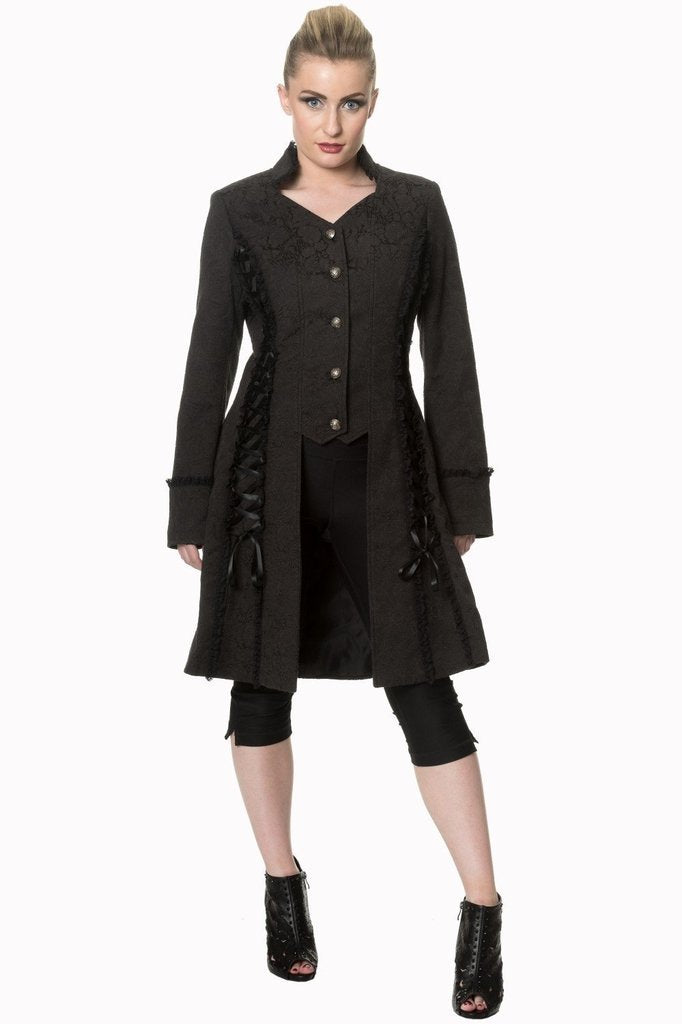Banned Power Becomes Her Long Line Jacket - Dark Fashion Clothing
