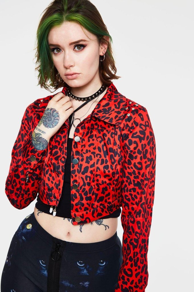 Leopard print denim jacket cheap topshop