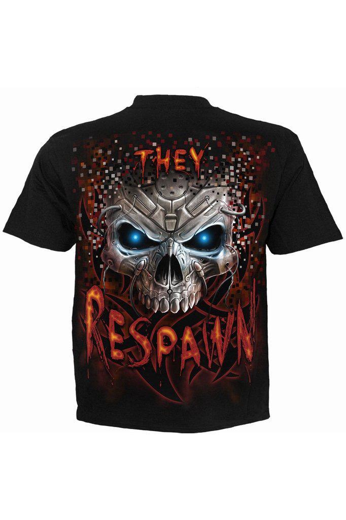 Respawn - T-Shirt Black-Spiral-Dark Fashion Clothing