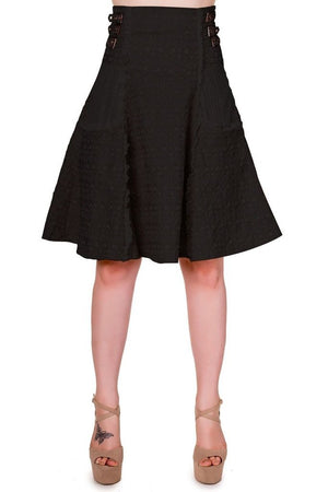 Banned Rise Of Dawn Skirt - Sbn246 - Black and Cream - Dark Fashion ...