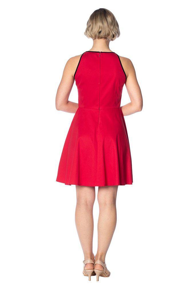 Rockin Red Keyhole Dress-Banned-Dark Fashion Clothing