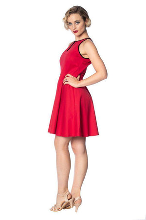 Rockin Red Keyhole Dress-Banned-Dark Fashion Clothing