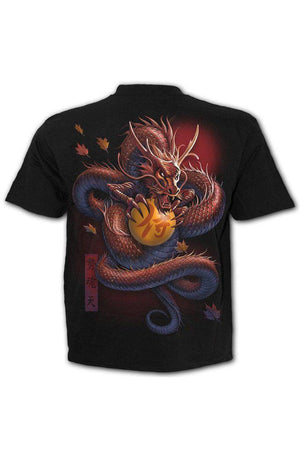 Samurai - T-Shirt Black-Spiral-Dark Fashion Clothing