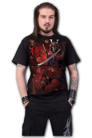 Samurai - T-Shirt Black-Spiral-Dark Fashion Clothing