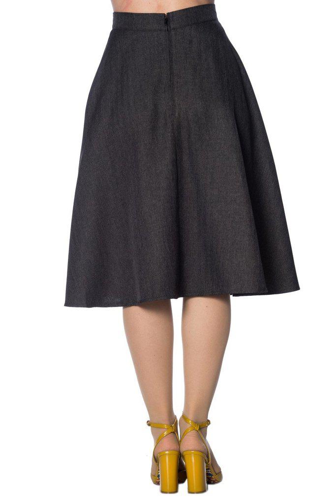 Banned Secretary Flare Skirt - Dark Fashion Clothing