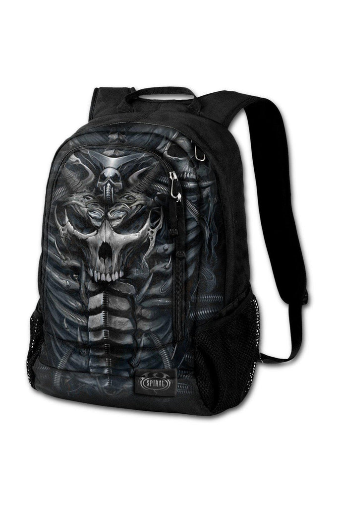 Skull Armour - Back Pack - With Laptop Pocket-Spiral-Dark Fashion Clothing