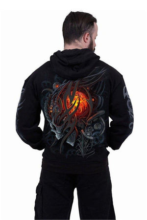 Steampunk Skull - Hoody Black-Spiral-Dark Fashion Clothing