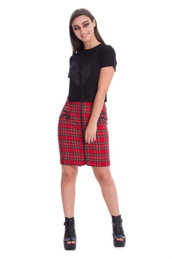 Checkered zipper skirt best sale