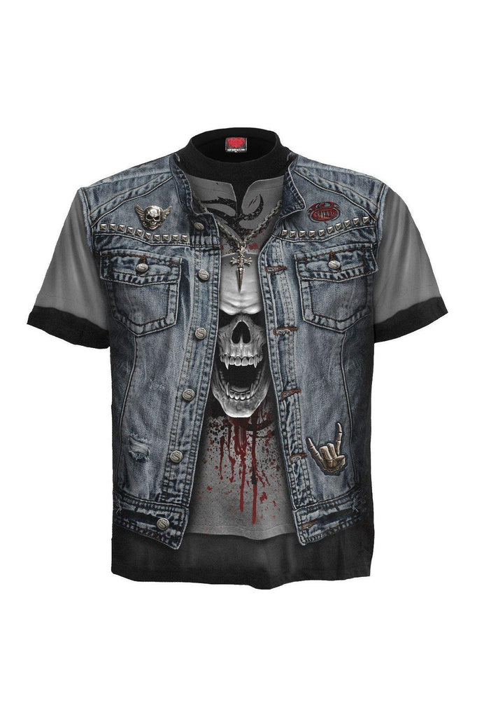 Thrash Metal Allover T Shirt Black