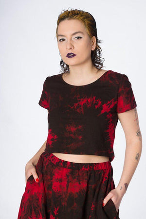 Tie Dye Crop Top-Banned-Dark Fashion Clothing