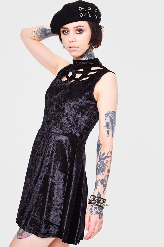 Veleveteen Dream Caged Neck Mini Dress by Jawbreaker - Dark Fashion ...